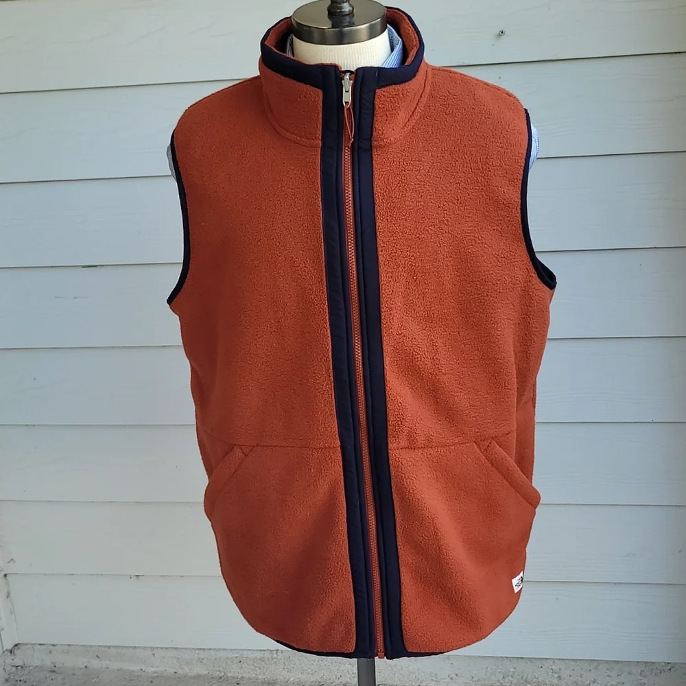 THE‎ NORTH FACE Carbondale Dark Orange Weave Fleece Polyester XL Full Zip Vest